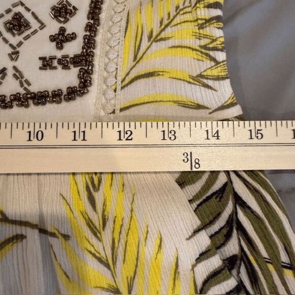 Coco + Jaimeson Beaded Gauzy Tropical Short Romper Spaghetti Straps Size Small - Picture 11 of 13